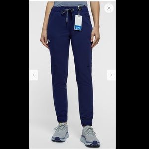 Jaanuu Women’s Mesh-Enhanced Jogger Scrub Pant- Navy Size Small